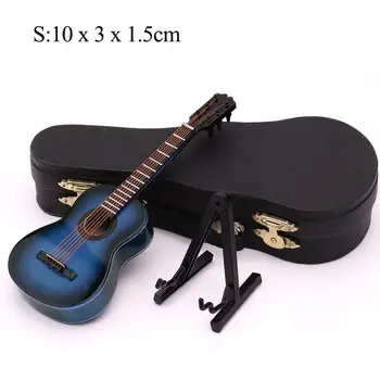 Mini Klasická Gitara Model Drevené Miniatúrne Gitara Displej Hudobný Nástroj Dekoráciu, Dar Prípade Stojan