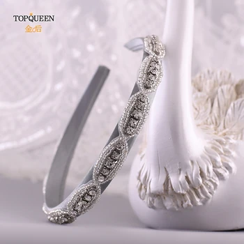 TOPQUEEN S102-FG luxusné jasné Drahokamu Vlasy Príslušenstvo Svadobné Tiara Headpieces Barokový Luxusné Strieborné vlasy tiara hlavový most