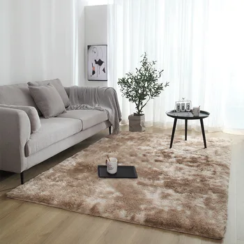 Plyšový koberec načechraný mäkký koberec šedá velvet poschodí non-slip obývacia izba koberec úlety vankúš obývacia izba obývacia izba načechraný