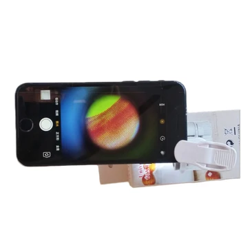 60X Prenosné zväčšovacie sklo Mobilný Telefón S Mikroskopom Univerzálny Mobilný Telefón, Fotoaparát Klip Vrecku lupa S LED Svetlom
