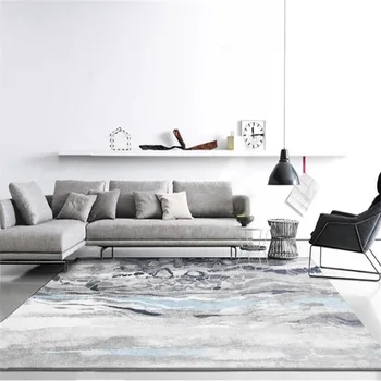 Moderné Nordic Štýl Chodbe Podlahové Rohože Blue Gray Abstraktné Umenie Morskej Vody Vytlačené Tapete Kuchyňa Spálňa Posteli Anti-Slip Koberec