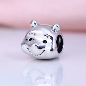 Nové Reálne 925 Sterling Silver Zvierat Korálky Charms Mačka, Pes, Prasa Medveď Panda Kúzlo Fit Pôvodné Pan Náramok Pre Ženy DIY Šperky