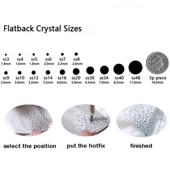 8big 8small Kamienkami Crystal AB Nail Art Drahokamu Flatback SS16 SS20... Non Hot Fix Kamienkami 16 Aspekty Odev Dekorácie