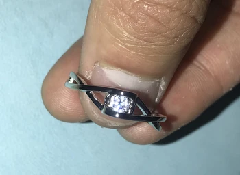 YANHUI Klasické Ženské 0.3 ct Zirconia Diamond Nekonečný Kruh Pôvodné 925 Silver Prst Prsteň Sľub Zásnubné Prstene pre Ženy
