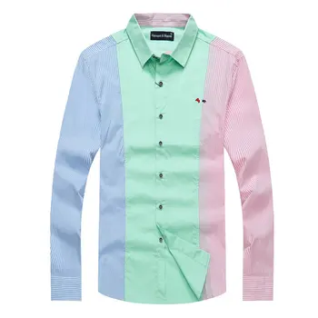 Pánske tričko s dlhým rukávom dizajn značky bavlna Harmont Blaine pruhované tričko Muž camisa, blúzky, košele masculina homme muž topy
