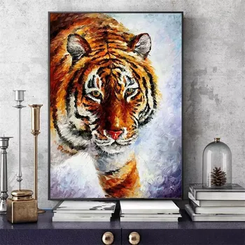 Abstrakt Tiger Plagát Paletu Nôž Obrazy na Plátne Zvierat Wall Art Obrázky pre Obývacia Izba Domova Cuadros bez rámu