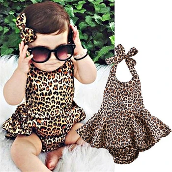 Leopard Kombinézu Detské Oblečenie Bebe Jumpsuit Letné Štýl, Baby, Dievčatá Kombinézach Vyhovovali Set Telo Oblek