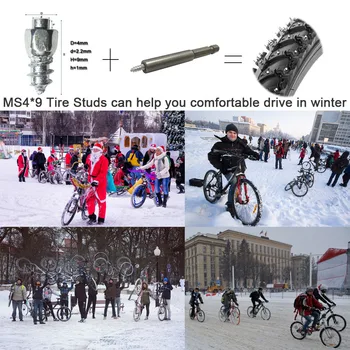 9 mm Karbidu Skrutku Volfrámu Pneumatiky Klincami Snehu Hrotmi Anti-Slip Anti-ice pre Bicykle/Motocykle s Inštaláciou Nástroja