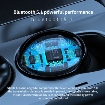 TWS Bluetooth 5.1 Slúchadlá 2000mAh Plnenie Box Bezdrôtové Slúchadlá 9D Stereo Športové Vodotesné Slúchadlá Slúchadlá S Mikrofónom