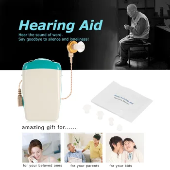 Vreckový načúvací Vypočutie Zariadenie pre Seniorov Zvukový Zosilňovač pre Ťažkou Stratou Sluchu Hlasitosti zvuku Nastaviteľné s zátkové chrániče sluchu