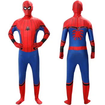 Spider cosume muž, dieťa, dospelý Anime Web Cosplay Červený Vzhľad A Maska Plášť Jumpsuit maškarný chlapec zamaskovať