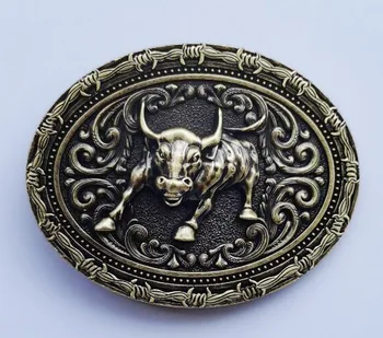Hot Predaj 3D Bull Pevné Brass Opasku Západné Kov Kovboj Pre 4 cm Široký Pás Mužov Džínsy príslušenstvo