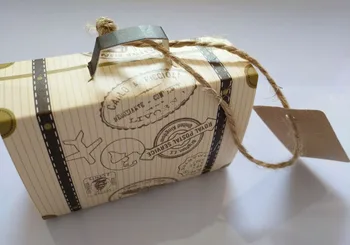 50/100ks Mini Kufor Kraft Candy Box Bonbonniere Svadobný Dar Boxy Cestovné Party na Výročie, Narodeniny Dieťa Sprcha