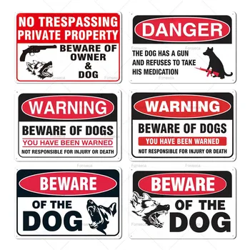 Dajte si pozor na Psa Prihlásiť Upozornenie Kovové Prihlásiť strážny Pes Prihlásiť Stenu Decor Dvore Prihlásiť Č Zasahujúce Kovové Psie Známky