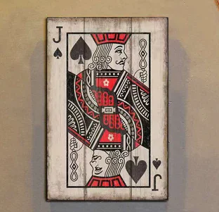 Retro KARTY Drevené Poker Stenu Decor Prihlásiť Vintage Domova pre Prihlásenie Hotela/Kaviareň /Bar