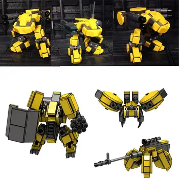 MODIKER KMEŇOVÝCH MOC Task Force Žltá Mini Mecha Model Malých Častíc Stavebné Bloky Vzdelávacie Hračka Set - Žltá