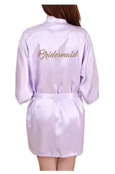 RB91 2017 Módne Hodváb Nevesta Matke Župan s Gold List Sexy Ženy Krátke Saténové Svadobné Kimono Sleepwear Pripravte Rúcha