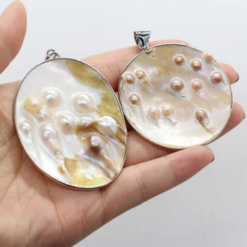 Nové Módne Prírodná perleť Shell Prívesok Hliva Baroková Perla Charms Seashell Prívesky pre DIY Náhrdelník Šperky Robiť