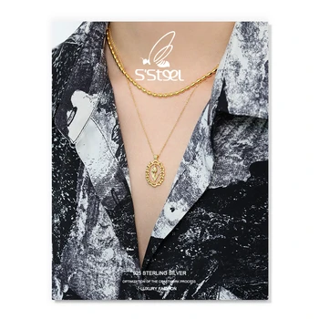 S'STEEL kórejský Náhrdelníky Pre Ženy 925 Sterling Silver Chain Tulipán Kvet Zlata, Prívesky, Náhrdelníky Colares De Prata 925 Šperky