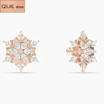 QSJIE 2020 módne šperky vysokej kvality SWA skvelého 1:1 elegantné kúzlo temperament čarovná snehová vločka strapec žena Náušnice
