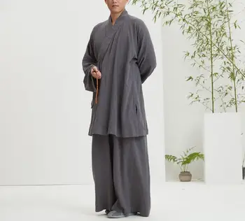 Unisex Lete bavlna Zen budhistický shaolin mních oblečenie kung fu lohan/arhata vyhovuje položiť meditácie uniformy žltá/šedá/zelená/modrá