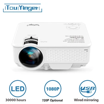 TouYinger Mini LED projektor M4 Plus 720P, podpora Full HD videa beamer pre Domáce Kino, 2800 lúmenov filmový projektor Media Player