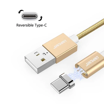 USB C Magnetické 5V 2A Typu C Nabíjanie Údaje Drôt, kábel Nabíjačky LED Svetlo pre Samsung Galaxy S9 Pro + Xiao 5 Huawei Mobilný telefón