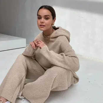 2020 jeseň a v zime žien nové módne športové sveter vyhovovali dvoch-dielny oblek