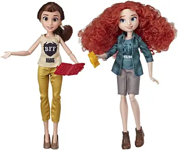 Hasbro Disney Princezná Ralph Prestávky Internet Movie Bábiky, Belle a Merida Bábiky s Pohodlné Oblečenie a Doplnky, Hračky