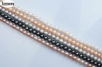 Prírodné kolo Sladkovodné Perly biele, ružové a levandule gray black 9-10 mm 15inch DIY náhrdelník náramok náušnice ping Veľkoobchod