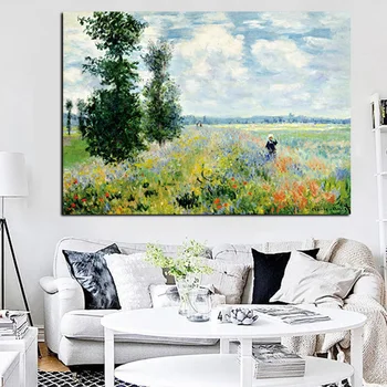 Claude Monet na Argenteui Krajiny olejomaľba Plagáty A Vytlačí Quadros Wall Art Obrázok Pre Obývacia Izba Domova Cuadros
