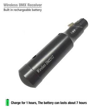 COLORNIE DMX512 Bezdrôtové pripojenie 2,4 Ghz, vstavaná Batéria Prijímač DMX Osvetlenie Fáze Pre DJ, Disco Stage Par Svetla