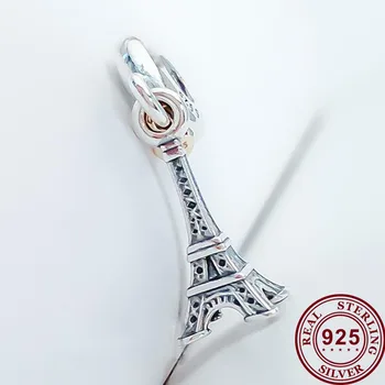 925 Sterling Silver Kúzlo Nové Eiffelova Veža Prívesok Fit Ženy Pandora Náramok & Náhrdelník Diy Šperky