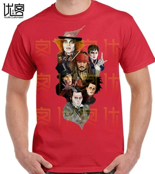 Sweeney Todd, Edward Scissorhands, Willy Wonka, Jack Sparrow, Barnabas Collins, Madhatter. Tshirts