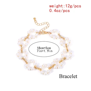 Bohemia Perlový Náramok pre Ženy Kórea Vintage Barokový Pearl Flower Design Bangles Elegantné Dievčatá Zápästie Kúzlo Módne Šperky