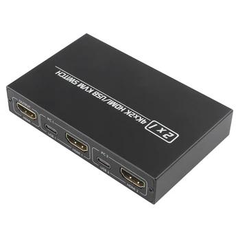 HDMI KVM Prepínač Počítač 2 Port 4K Domácnosť Príslušenstvo pre 2 PC Zdieľanie Jedného Monitora, Klávesnice, Myši, Tlačiarne