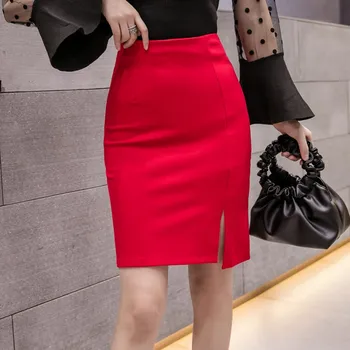 Plus Veľkosť Faldas Mujer Moda 2020 Ženy Sukne Jar Leto Vysoký Pás Sukne Jupe Femme Office Dámske Sexy Čiernu Ceruzku Sukne