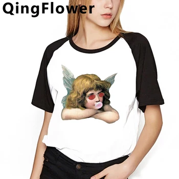 Estetické Módne Anjel Harajuku T Shirt Ženy Grafické Ullzang Streetwear T-shirt 90. rokov Tričko Grunge kórejský Štýl Top Tees Žena
