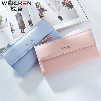 WEICHEN Big Capacity Women Wallets With Zipper Cell Phone Pocket Coin Purses Card Holder Female Wallet Long Brand Ladies Purse