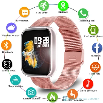 Móda Smart Hodinky Ženy Muži Fitness Tracker Dámske Náramkové hodinky Pre Andriod IOS Nepremokavé Smart Hodiny Luxusné Smartwatch