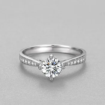 YANHUI Nový Dizajn Duté Kvetinový Vzor, Prst Krúžky Luxusné Pevné 925 Silver 1ct Zirconia Diamond Snubné Prstene pre Ženy JZ018
