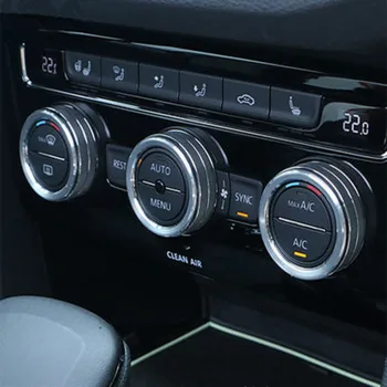 Hliníkové zliatiny Centrálne Ovládanie Klimatizácie Hlasitosti otočte Krúžok Dekorácie Kryt Výbava Pre VW Volkswagen Tiguan 2017