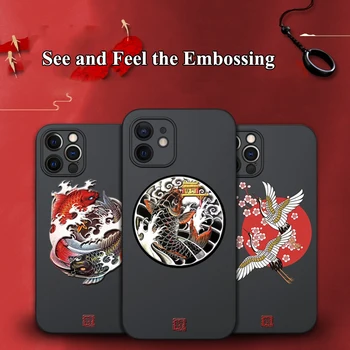 Pre iPhone 12 11 Pro Max Mini XS XR X 8 7 Plus SE 2020 Prípade 3D Reliéf Tiger Kapor Matný Mäkký Kreslenie Kryt Úradný Prípade Funda
