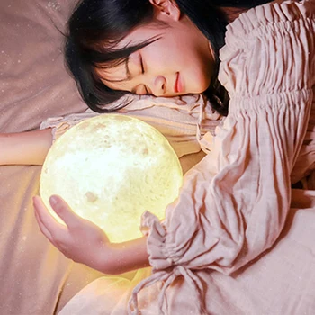 12/15/18 cm 3D Tlač Mesiac Čítanie Tvorivé Moon Light LED RGB luny Farebné Batérie Ideálny Darček Nočné Svetlo Mesačného Svetla