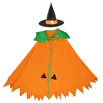 Halloween Orange Cape Plášť s Čarodejnice Kužeľ Klobúk Domov Cosplay Party, Vianočné Maškarný