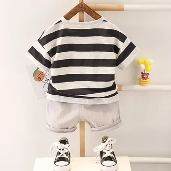 2020 Nové detské Letné Módne Oblečenie Baby Boy Dievčatá Pruhované Tričko, Šortky 2ks/nastaví Deti Oblečenie Batoľa Ležérne Športové oblečenie