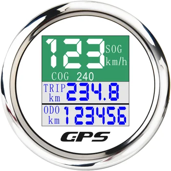 52mm Loď Auto Digitálne GPS Tachometer Nepremokavé TFT Displej počítadlo kilometrov Cesty OZUBENÉ Auto Rýchlomer Rozchod s GPS Anténa 12-24V