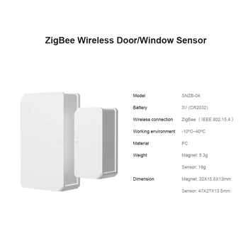 SONOFF Zigbee Senzor Dverí SNZB 04 , Smart Wireless Dvere, Okno, Senzor Pracovať S SONOFF Zigbee Most Hub Bránou Home Security