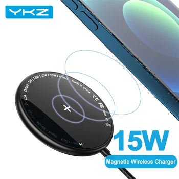 YKZ 15W Magnetické Bezdrôtová Nabíjačka pre iPhone 12 Pro Max Qi Rýchlo Nabíjačka pre iPhone 12 Mini USB, C Magsafing bezdrôtová nabíjačka