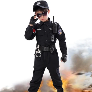 2020 Deti Halloween Policajt Kostýmy Deti Strany Karneval Policajnej Uniforme 110-160 cm Chlapcov Armáda Policajtov, Cosplay Oblečenie Set sa